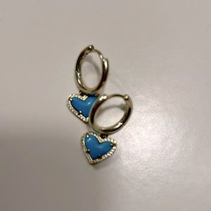 Kendra Scott Ari gold Huggies turquoise earrings